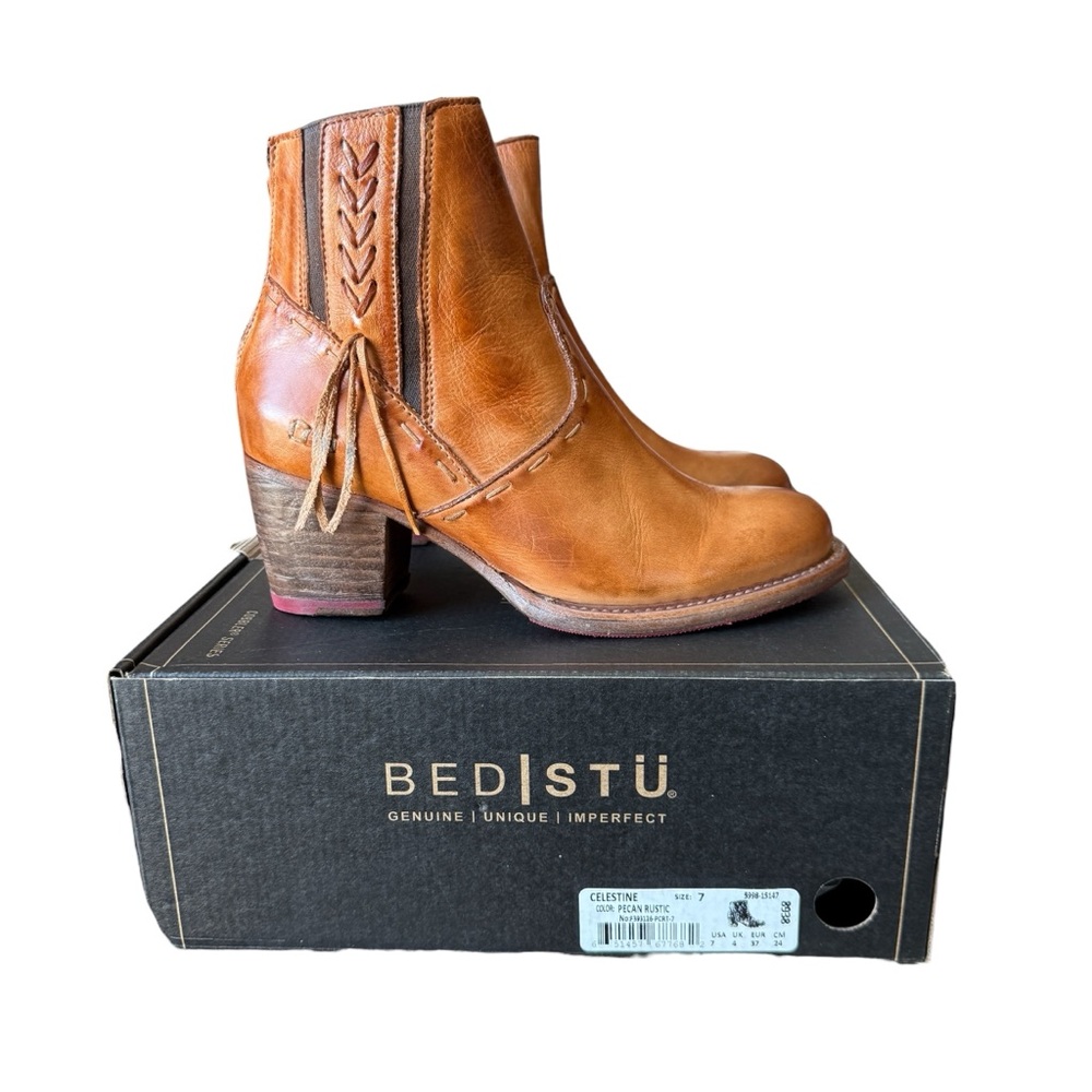 BED|STU Celestine Leather Ankle Boots Womens size 7‎ NIB